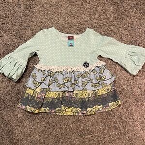 Matilda Jane Mint Green and Multicolor Kids Top